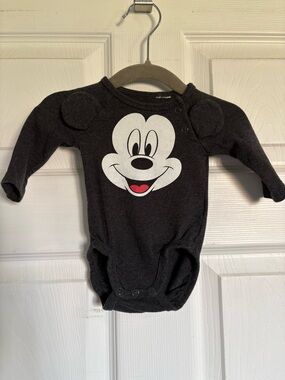 H&M Black One-Piece Bodysuit with Smiling Character Face